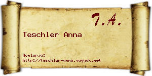 Teschler Anna névjegykártya